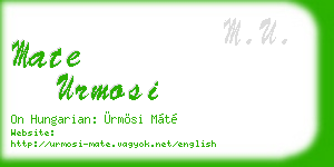 mate urmosi business card